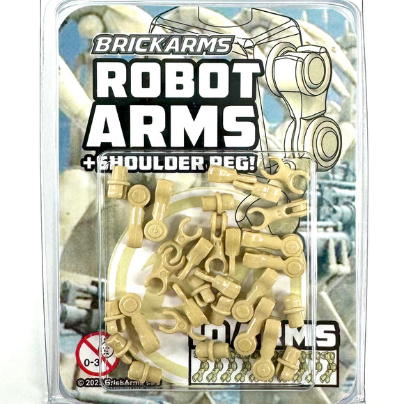 BrickArms Robot Arms + Shoulder Pegs - Tan