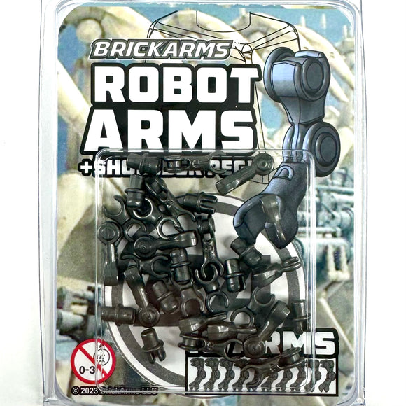 BrickArms Robot Arms + Shoulder Pegs - Gunmetal