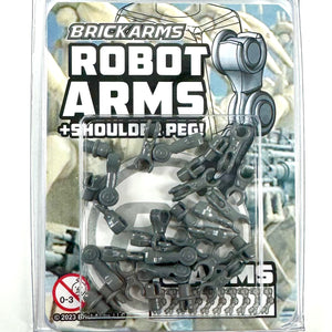 BrickArms Robot Arms + Shoulder Pegs - Dark Gray
