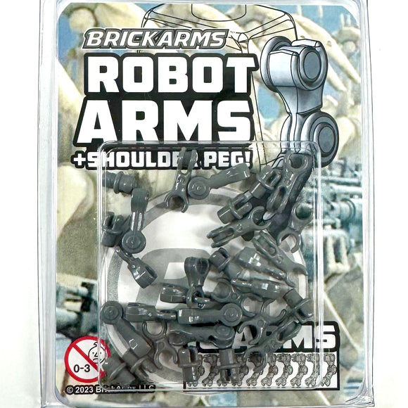 BrickArms Robot Arms + Shoulder Pegs - Dark Gray