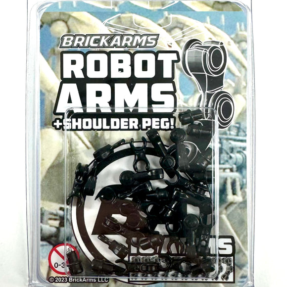 BrickArms Robot Arms + Shoulder Pegs - Black