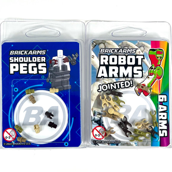 BrickArms Robot Arms & Shoulder Pegs Combo Pack - Military